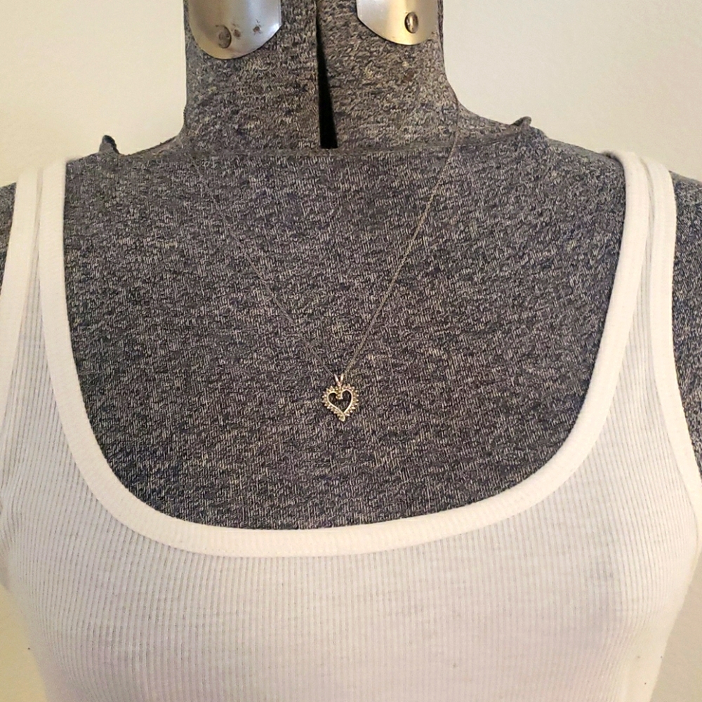 Cubic Zirconia Heart Necklace